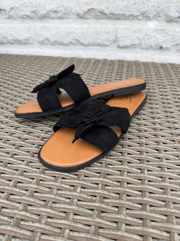 SLIP-IN SANDALER MED BLOMSTERDETALJ