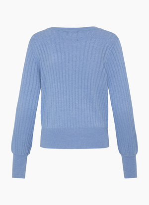 VNECK POINTELLE STICKAD TRÖJA MED V-RINGNING