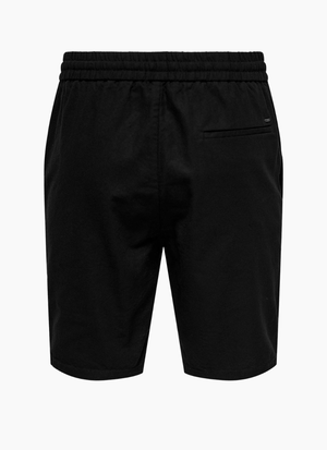 LINNEBLANDADE SHORTS MED AVSLAPPNAD PASSFORM