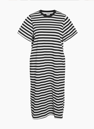 STRIPED MIDI DRESS LOOSE FIT