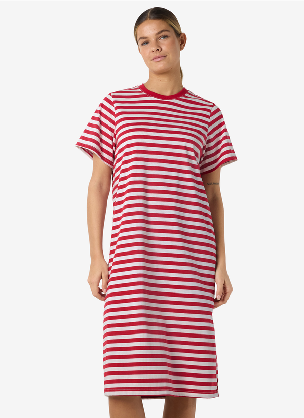 STRIPED MIDI DRESS LOOSE FIT