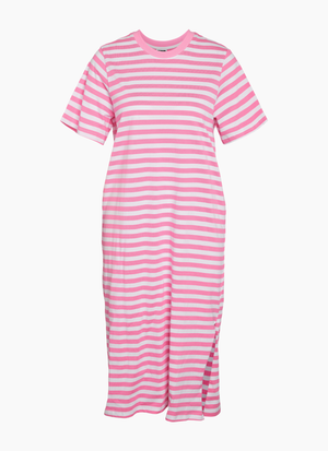 STRIPED MIDI DRESS LOOSE FIT