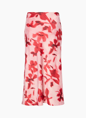 MIDI KJOL I SATINKVALITET MED RESÅR