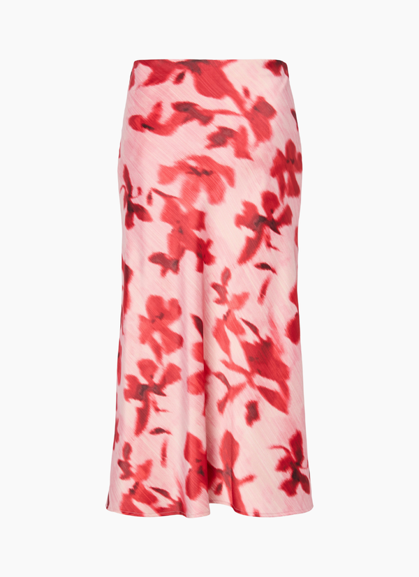 MIDI KJOL I SATINKVALITET MED RESÅR