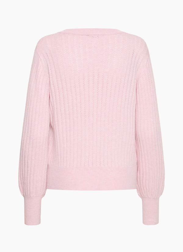 VNECK POINTELLE STICKAD TRÖJA MED V-RINGNING