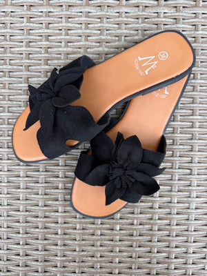 SLIP-IN SANDALER MED BLOMSTERDETALJ
