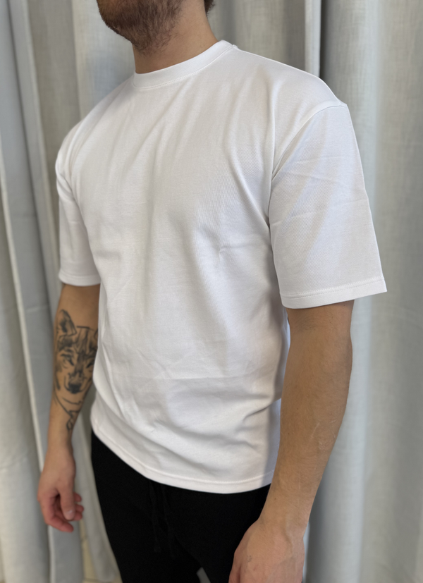 T-shirt i mjuk och stretchig jersey, Vit