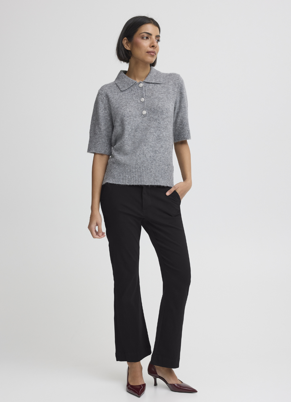 COATED SLIM FIT-BYXOR MED STRETCH