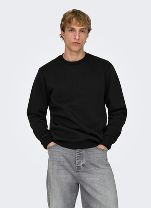 SWEATSHIRT MED RUND HALS OCH MJUK INSIDA