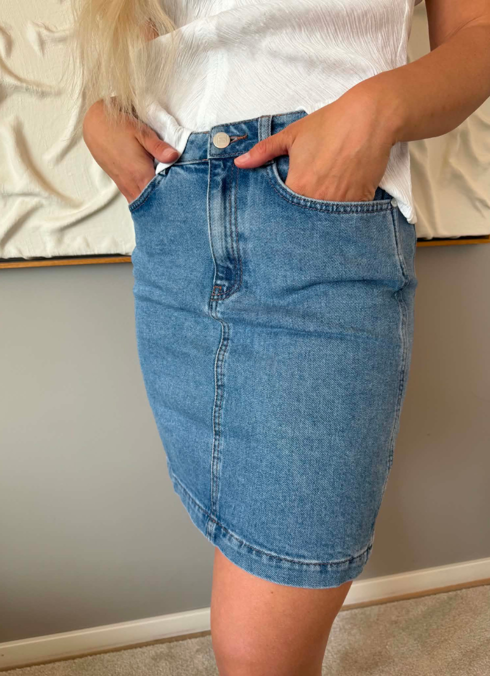 DENIMKJOL I A-LINJE