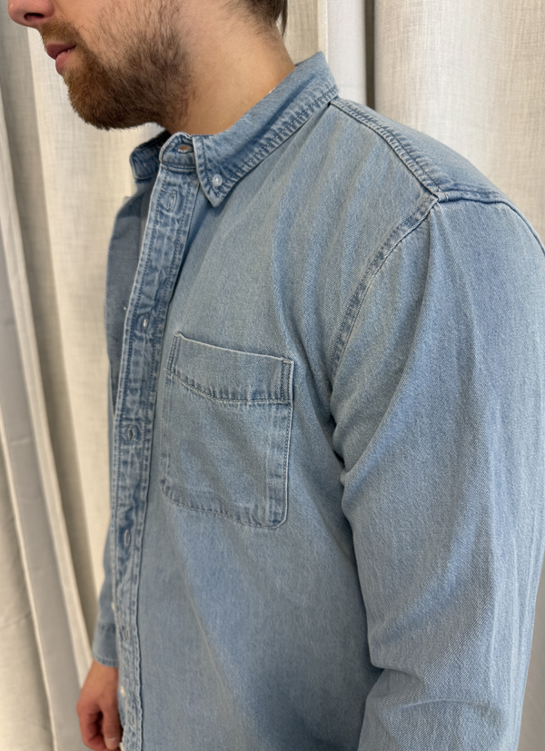 Regular Fit Denimskjorta för herr