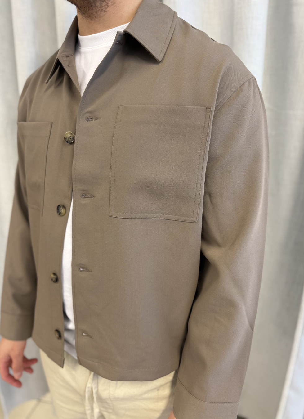 Loose Fit Overshirt med Bröstfickor