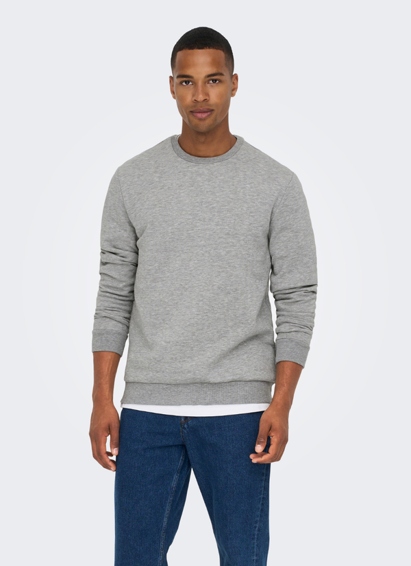 SWEATSHIRT MED RUND HALS OCH MJUK INSIDA