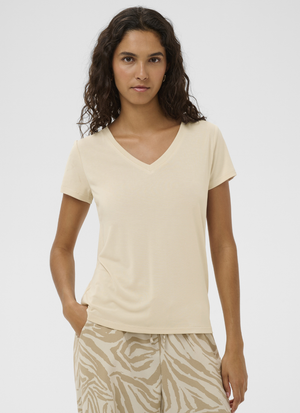 V-RINGAD T-SHIRT I MODALBLANDNING