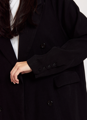 LÅNG DUBBELKNÄPPT BLAZERJACKA