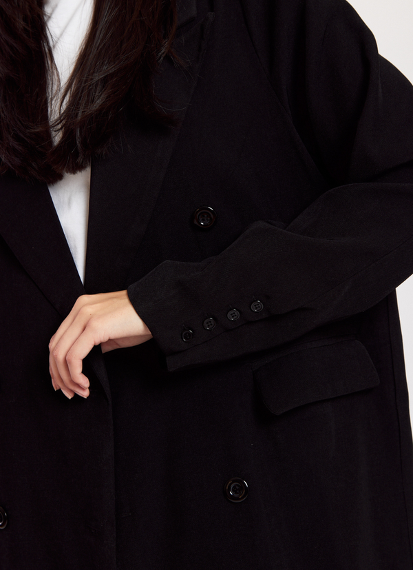 LÅNG DUBBELKNÄPPT BLAZERJACKA