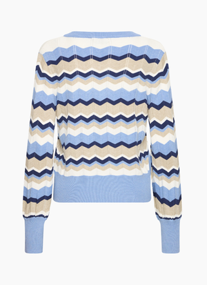 VNECK POINTELLE STICKAD TRÖJA MED V-RINGNING