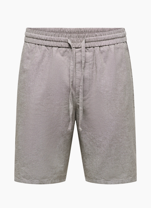 LINNEBLANDADE SHORTS MED AVSLAPPNAD PASSFORM