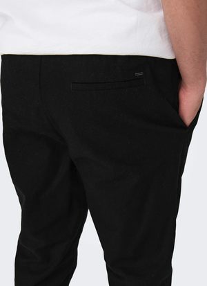 CROPPED LINNEBYXOR MED AVSLAPPNAD PASSFORM