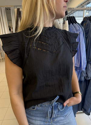 KORTÄRMAD SVART BLUS