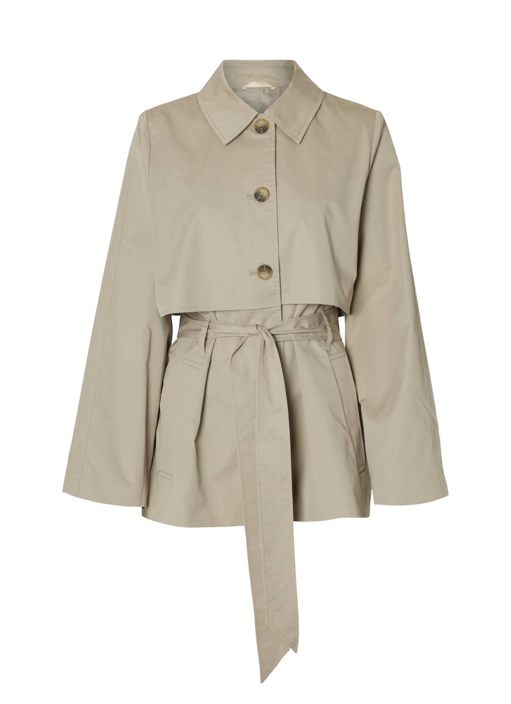 Klassisk trenchcoat med bälte för dam
