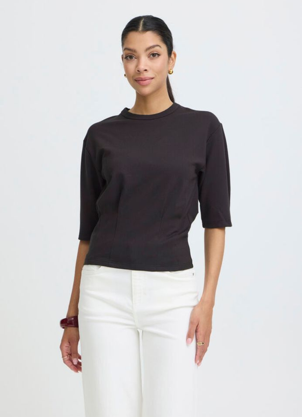 KORT T-SHIRT MED ARMBÅGSLÅNG ÄRM